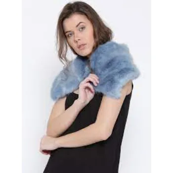 Blue Faux Fur Scarf